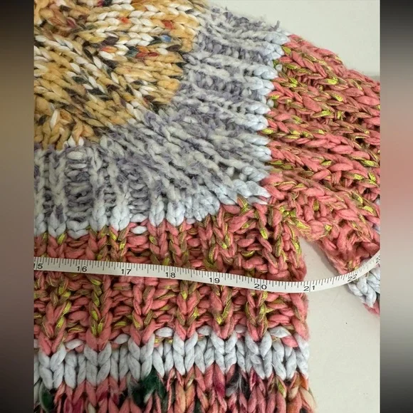 Anthropologie Kahlo Chunky Striped Jumper Sweater Alpaca Wool Blend Size Medium - Picture 10 of 11